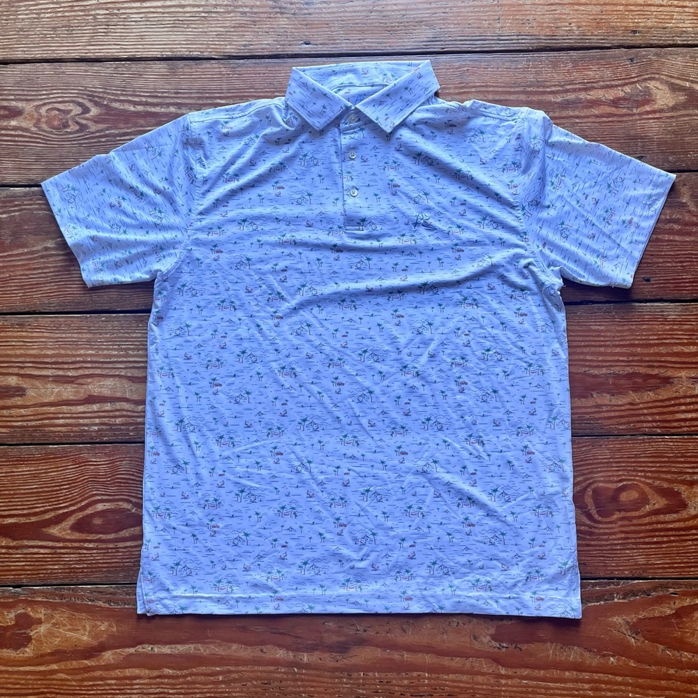 Rhoback large island print polo
